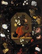 Juan de  Espinosa Still-Life with Flowers with a Garland of Fruit Sweden oil painting artist